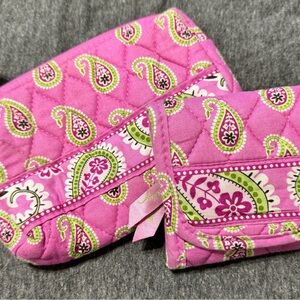 Vera Bradley Pink Paisley Quilted Wallet and cosmetic bag